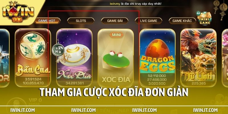 Tham gia cược xóc đĩa đơn giản